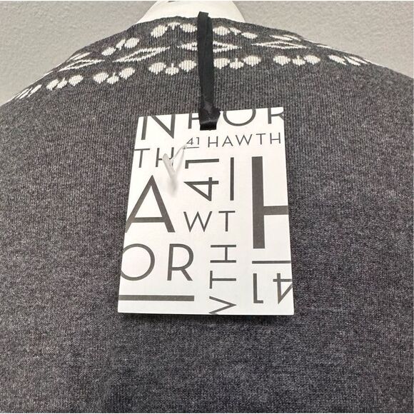 NWT Women's Gray & White 41 Hawthorn Fair Isle Print Sheath Sweater Dress Size L - Picture 4 of 7